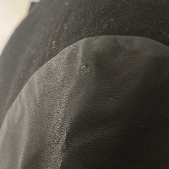 Forever 21 Faux Leather Black/White Moto Varsity Bomber Jacket S Thriller Biker - Picture 13 of 14